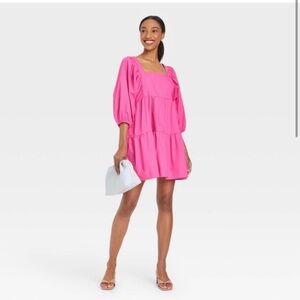 A New Day - Pink mini layered Women's Dress